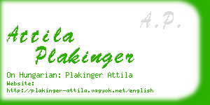 attila plakinger business card